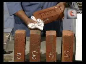 Test for water absorption. Test for water absorption.