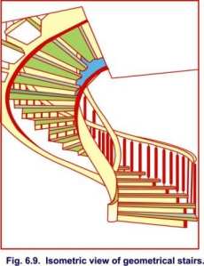 Isometric view of geometrical stairs